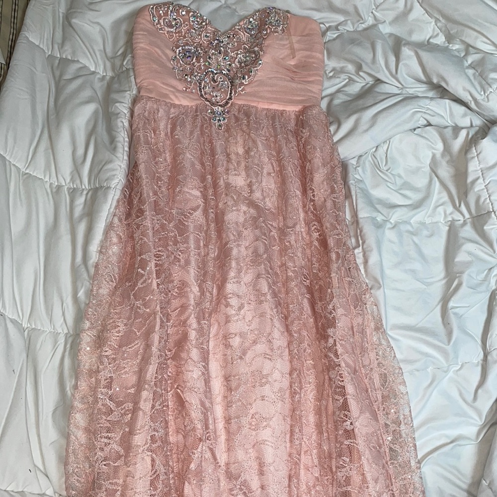 Sparkly champagne pink prom/birthday party dress Size: 1